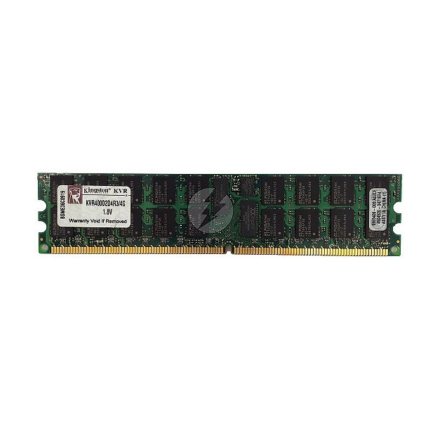 Memória RAM Kingston KVR400D2D4R3/4G WK5293/4G Chip Elpida: DDR2, 4GB, 2Rx4, 400R, RDIMM