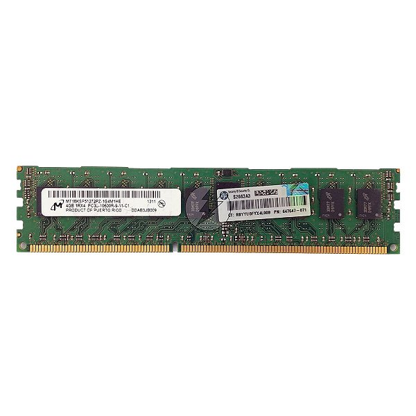 Memória RAM Micron MT18KSF51272PZ-1G4M1 647647-071 49Y1424 47J0145 46N5677: DDR3L, 4GB, 1Rx4, 1333R, RDIMM