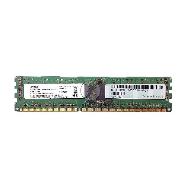 Memória RAM SMART MT18KSF51272PDZ-1G4M1 R43M01G: DDR3L, 4GB, 2Rx8, 1333R, RDIMM