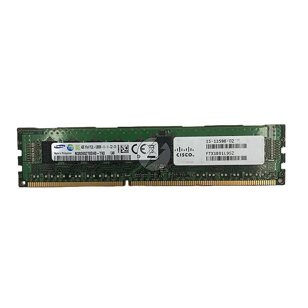 Memória RAM Samsung M393B5270DH0-YK0: DDR3L, 4GB, 1Rx4, 1600R, RDIMM