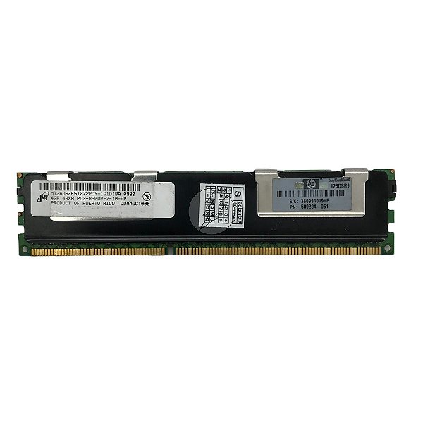 Memória RAM Micron MT36JSZF51272PDY-1G1D1BA 500204-061: DDR3, 4GB, 4Rx8, 1066R, RDIMM