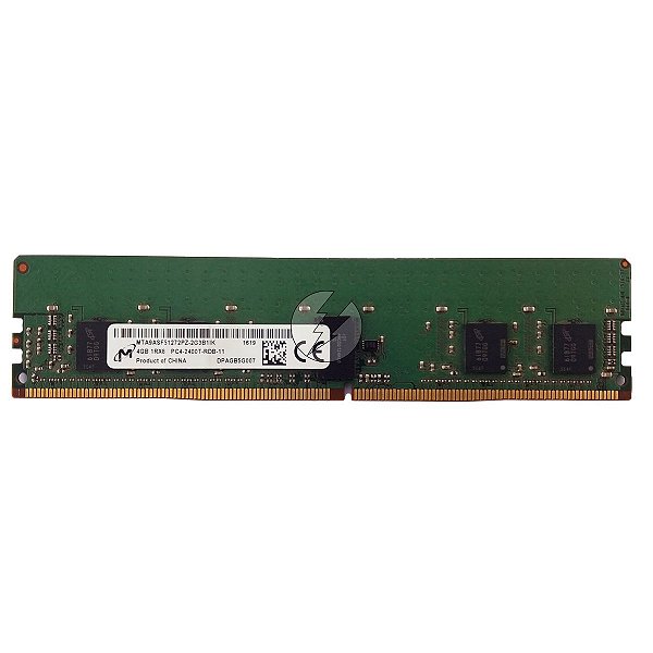 Memória RAM Micron MTA9ASF51272PZ-2G3B1: DDR4, 4GB, 1Rx8, 2400T, RDIMM