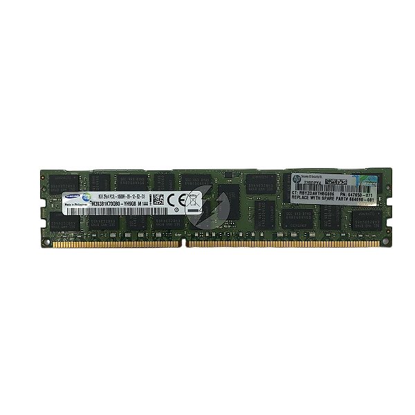 Memória RAM Samsung M393B1K70QB0-YH9 647650-071: DDR3L, 8GB, 2Rx4, 1333MHz, 10600R, RDIMM