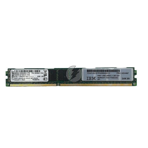 Memória RAM SMART M392B1G73BH0-YH9 R83B04G 47J0210 00D4987: DDR3L, 8GB, 2Rx8, 1333MHz, 10600R, RDIMM, VLP