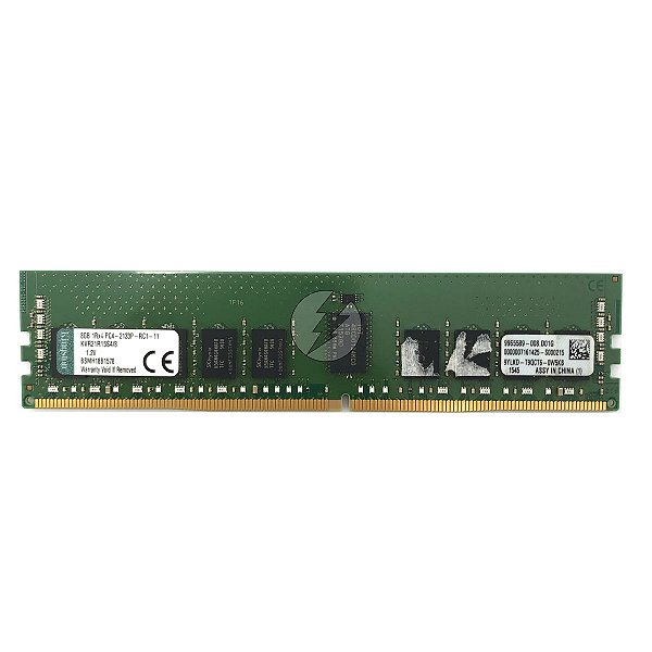 Memória RAM Kingston KVR21R15S4/8: DDR4, 8GB, 1Rx4, 2133P, RDIMM
