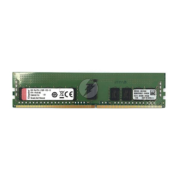 Memória RAM Kingston KTH-PL421/8G: DDR4, 8GB, 1Rx4, 2133P, RDIMM