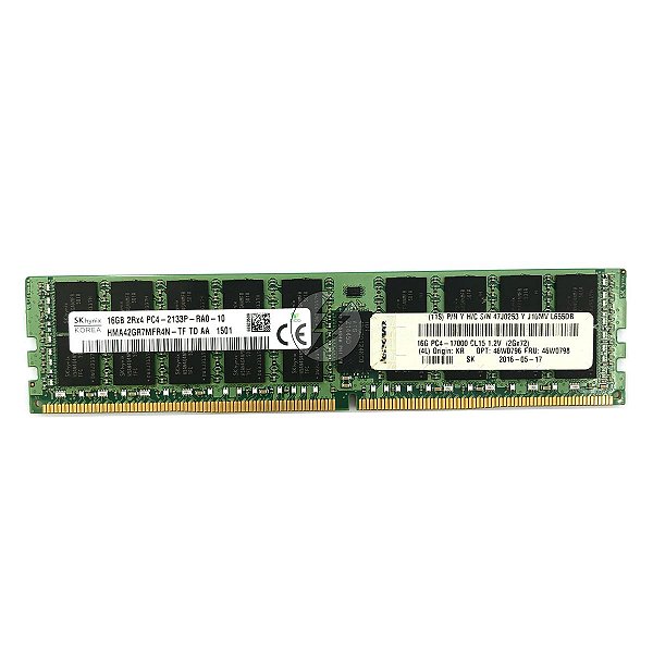 Memória RAM SK hynix HMA42GR7MFR4N-TF: DDR4, 16GB, 2Rx4, 2133P, RDIMM