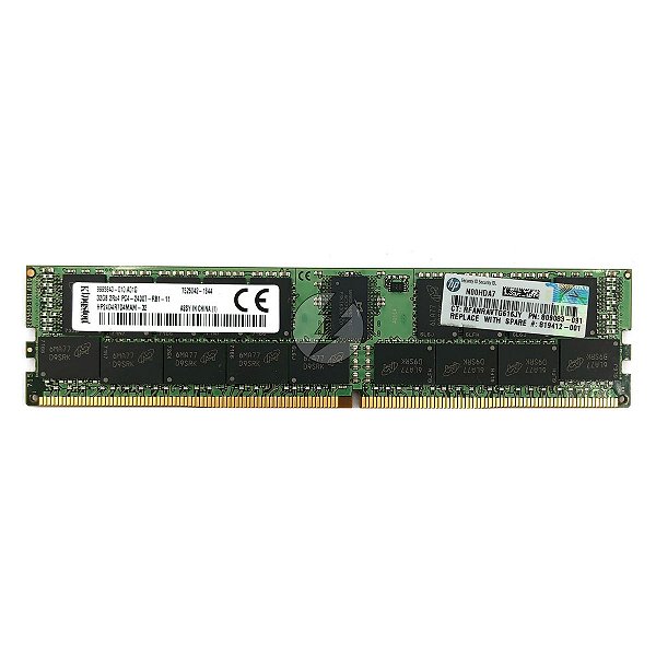 Memória RAM Kingston HP24D4R7D4MAM-32 809083-091: DDR4, 32GB, 2Rx4, 2400T, RDIMM