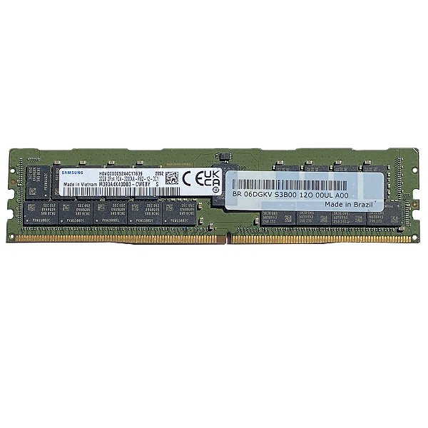 Memória Ram Samsung M393A4K40DB3-CWEBY: DDR4, 32GB, 2Rx4, 3200, 333, ECC RDIMM