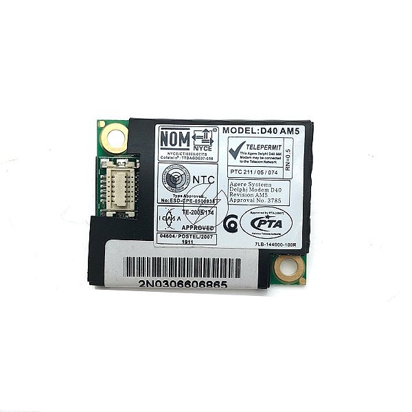 Placa Modem Agere D40 AM5 76G060500-20 para Notebook CCE INF - ShockTI -  Comércio de Informática