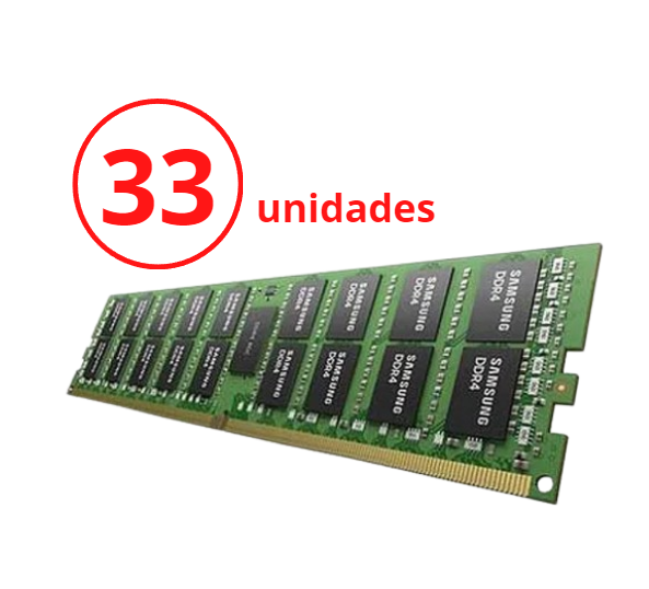 33 Memorias Dell 16Gb, Ddr4, 2133Mhz, ECC RDIMM - Lote com 33 unidades