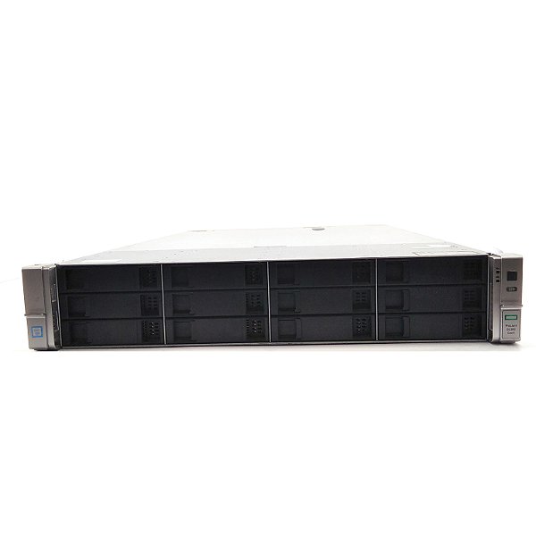 Servidor HP DL380 G9 c/ 4 Baias: 2 Xeon 12 Núcleos, Ram 64Gb, 2x SSD 480Gb, SFP+ 10Gb.