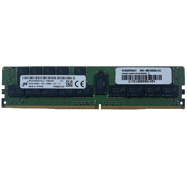 01 Memória Micron Servidor 64GB DDR4 2666Mhz ECC LRDIMM
