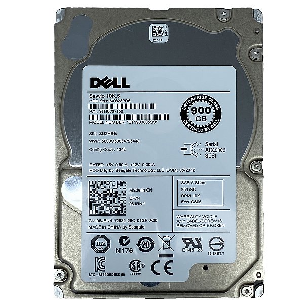 Hd Sas 900GB Dell 08JRN4 9TH066-150 2,5 10k 6Gb/s 64Mb Enterprise