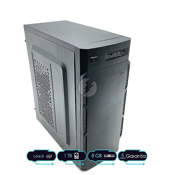Computador Intel i3 8GB DDR3 + 1 Tera HD SATA - Desktop NOVO - Processador i3 2,93GHz - Áudio com 6-channel HD Áudio Codec on-board