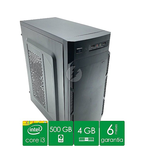 Computador Intel i3 4GB DDR3 + 500GB HD SATA - Desktop NOVO