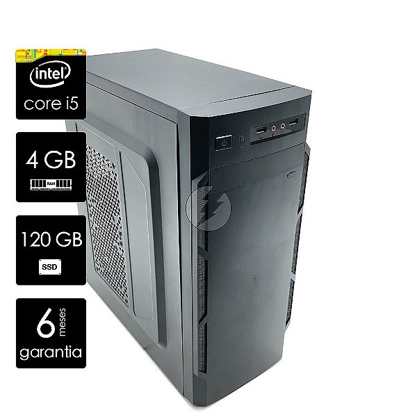 Pc Computador i5 4GB DDR3 + 120GB SSD + WiFi - Desktop com Garantia 6 meses - Processador i5 - Adaptador WiFi