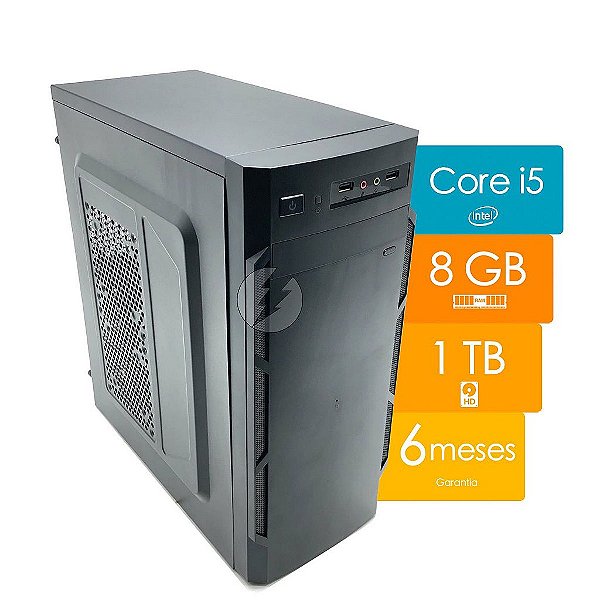Pc Computador i5 8GB + 1TB HD + WiFi - Desktop com Garantia 6 meses - Processador Intel Core i5 - Adaptador WiFi