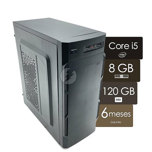 Computador Intel i5-2300 QuadCore, 8GB, SSD 120GB, acompanha WiFi