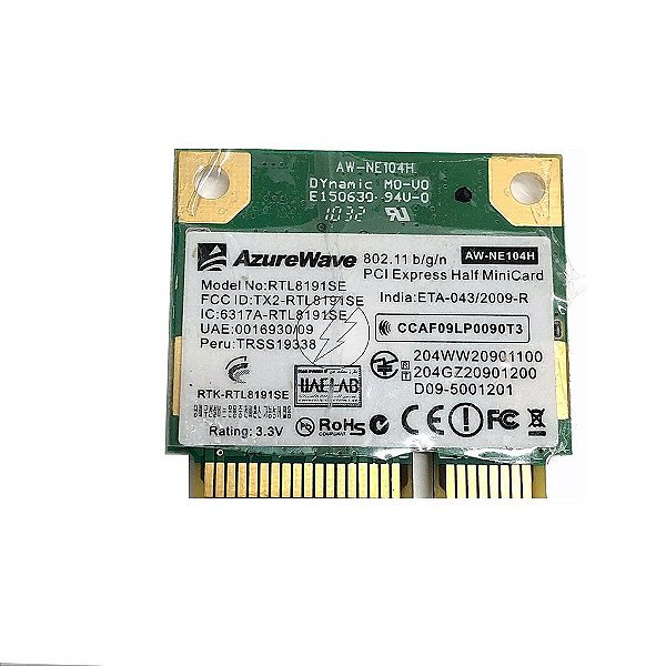 Placa Rede Wifi Realtek Wireless Rtl8191se Mini Pci