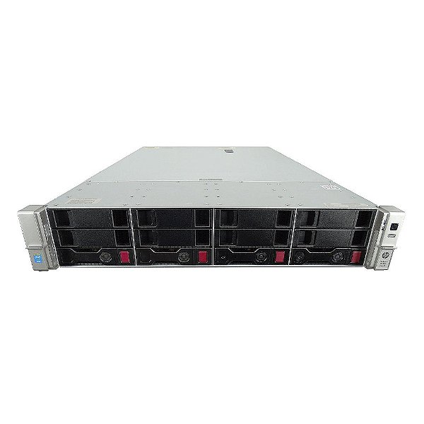 Servidor HP ProLiant DL380 G9 c/ 4 Baias: 2 Xeon 12 Core, Ram 64GB, 2x HD SATA 3TB.