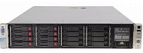 Servidor HP DL380 G8 c/ 8B de 2,5": 2 Xeon E5-2665 Octa Core, Ram 64Gb, 2x SAS 300Gb.