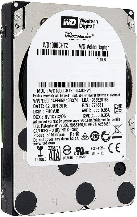 HD 2,5" 1 Tera - WD para Servidor Enterprise - 10K RPM - Produto Novo c/ Garantia 6 meses