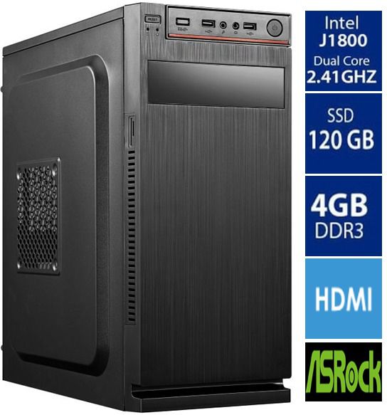 Desktop Intel J1800 2.41Ghz, 4gb, SSD 120gb