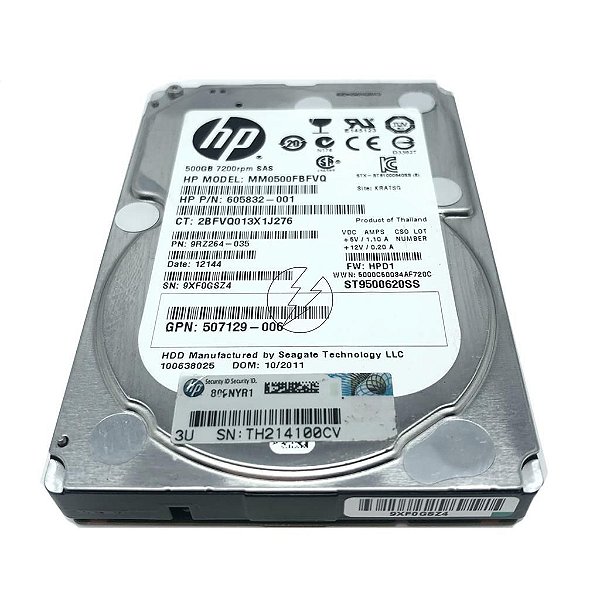 HD HP: 500GB, SAS, 2,5", 7,2K