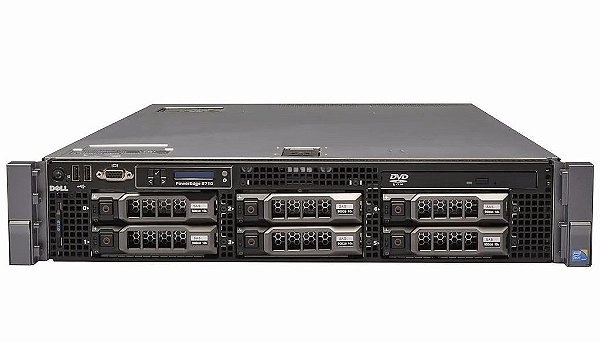 Servidor Dell PowerEdge R710: 2x Xeon 6 core, DDR3 32GB, 2x HD SATA 1TB