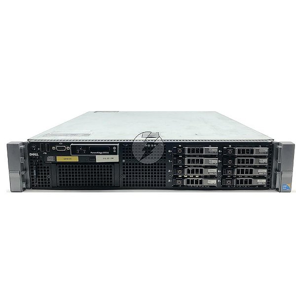 Servidor Dell PowerEdge R710 c/ 8B de 2,5": 2x Xeon 6 Core, DDR3 64GB, 2x HD SAS 300GB