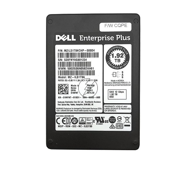 HD SSD Sas Dell 1.92 TB 12 Gbps 2.5" MZILS1T9HCHP-000D4 01NF