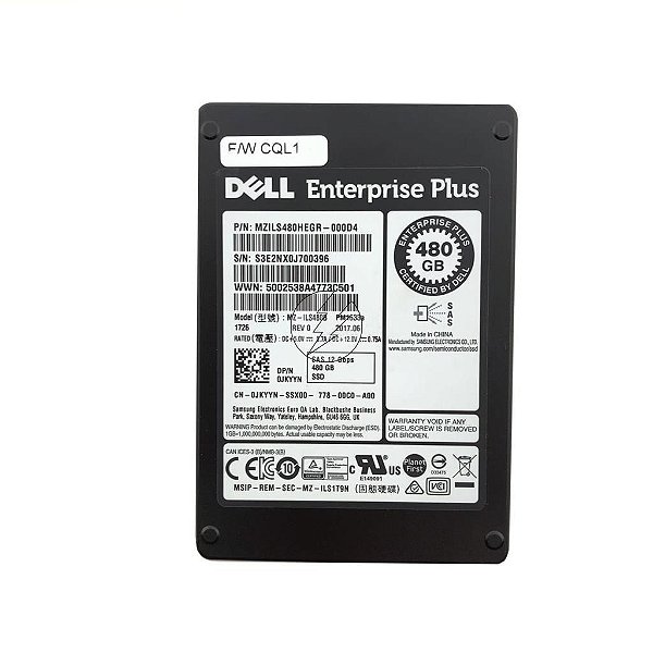 HD SSD Dell 480GB, 2.5", SAS, 12 Gbps MZ-ILS480B JKYYN 0JKY