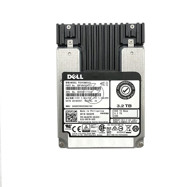 HD SSD Dell 3.2TB, 2.5", SAS, 12 Gbps PX04SMB320 63GYR