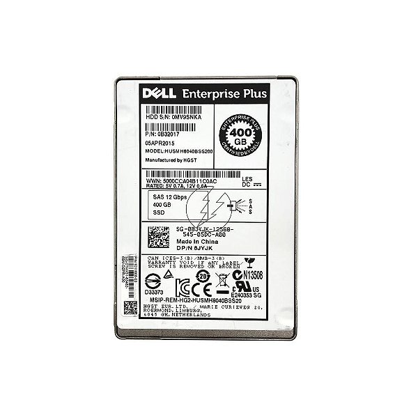 HD SSD Dell Enterprise Plus 400GB, 2,5" SAS, 6 Gbps