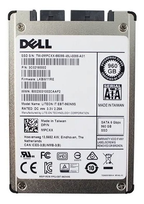 HD SSD Dell 960GB, 1.8" Sata, 6 Gbps 3c02180002 MPCXX / 0MPC