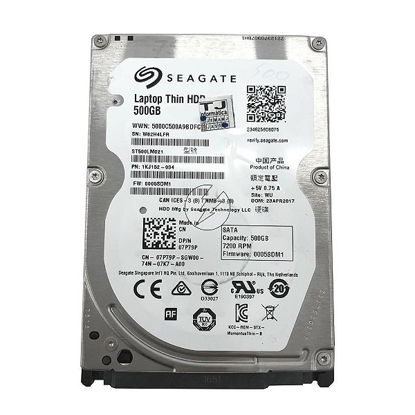 HD 500GB 2,5" SATA 7,2K da Seagate ST500LM021 1KJ152-034