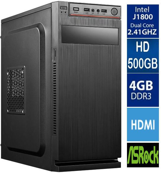 Computador Intel Dual Core J1800 2.41Ghz 4GB, Hd 500GB, WiFi