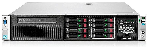 Servidor HP ProLiant DL380 G8 8 Baias: 2x Xeon 8 core, DDR3 32GB, 2x HD SATA 1TB