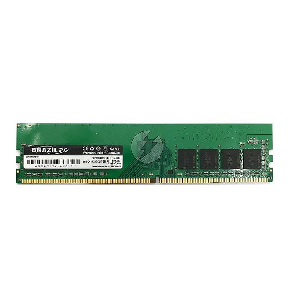 Memória Ram DDR4 4GB Brazil PC, 1Rx4, 2400T, DIMM: BPC2400D4CL17/4G