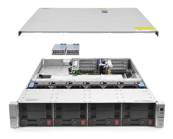 Servidor HP ProLiant DL380 G9 4 Baias: 2 Xeon 12 Core, Ram 256GB, 4x HD SATA 3TB, QSFP 40Gb.