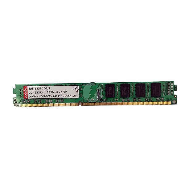 Memória Ram Taicon Tai1333pcd3/2: Ddr3, 2GB, 1333, Udimm VLP