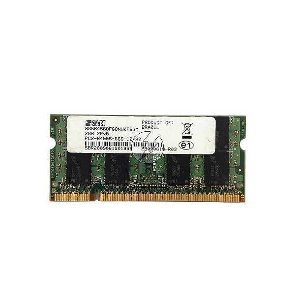 Memória RAM SMART SG564568FG8NWKFSGM: DDR2, 2GB, 2Rx8