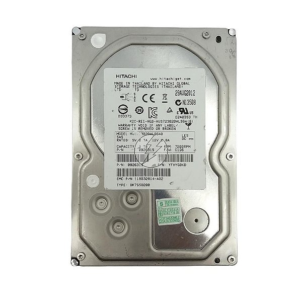 HD 2TB SAS 3,5" 7,2K Hitachi: HUS723020ALS640