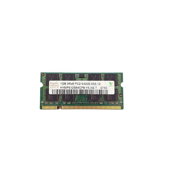 Memória Ram Notebook SK Hynix HYMP512S64CP8-Y5: DDR2, 1GB, 333S, SODIMM