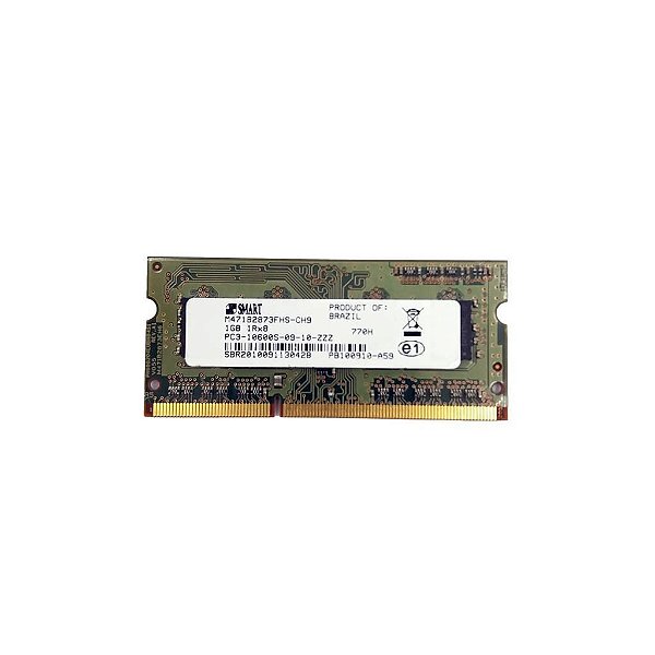 Memória RAM SMART M471B2873FHS-CH9: DDR3, 1GB, 1333, SODIMM
