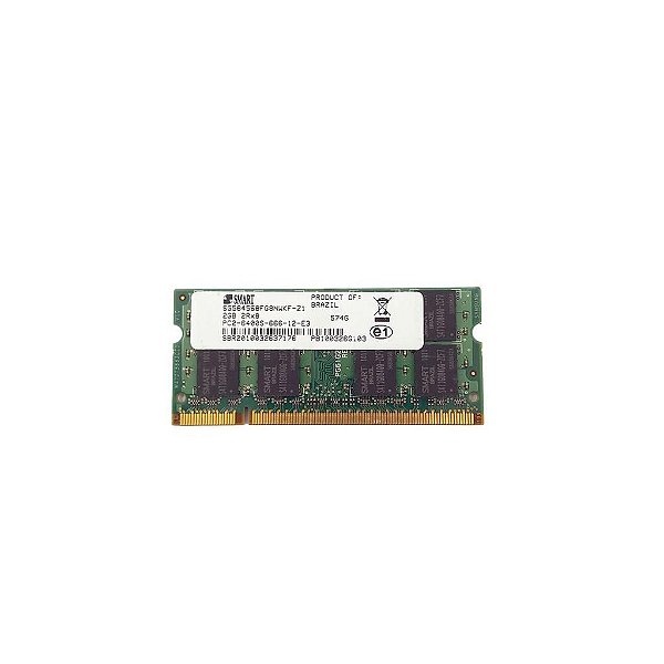 Memória Ram Smart SG564568FG8NWKF-Z1: DDR2, 2GB, 800, SODIMM