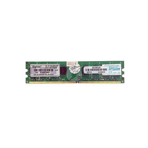 Memória RAM Digitron: DDR2, 2GB, 800, UDIMM