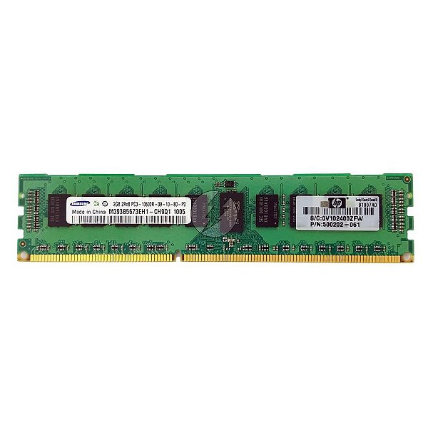 Memória RAM Samsung M393B5673EH1-CH9Q1 500202-061: DDR3, 2GB, 2Rx8, 1333R, RDIMM
