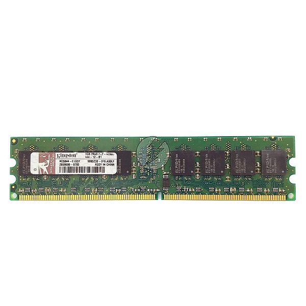 Memória Ram Kingston KC6844-ELG37 Chip Elpida: DDR2 1GB, 2Rx8, 533u, UDIMM